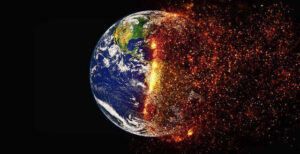 Image of a burning earth
